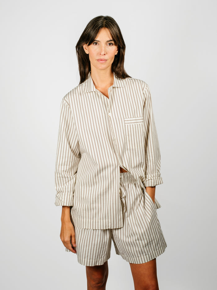 Organic Poplin Striped Sleepwear Short