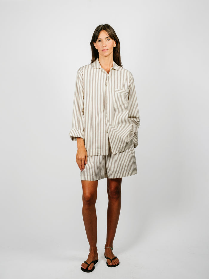 Organic Poplin Striped Sleepwear Short