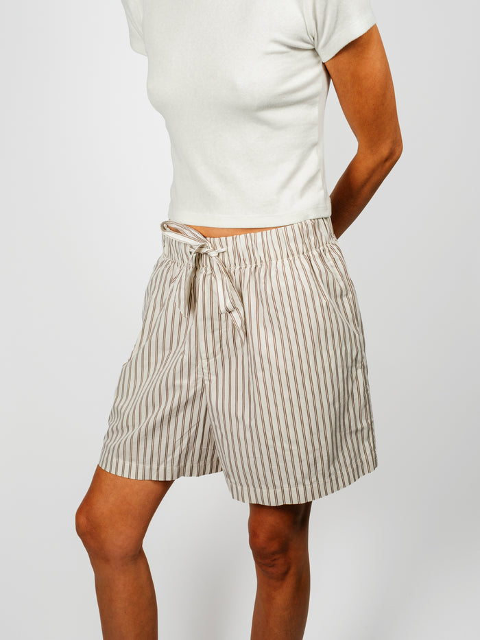 Organic Poplin Striped Sleepwear Short
