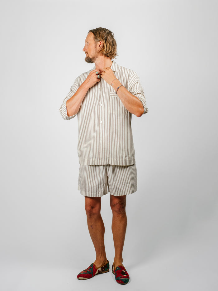 Organic Poplin Striped Sleepwear Short