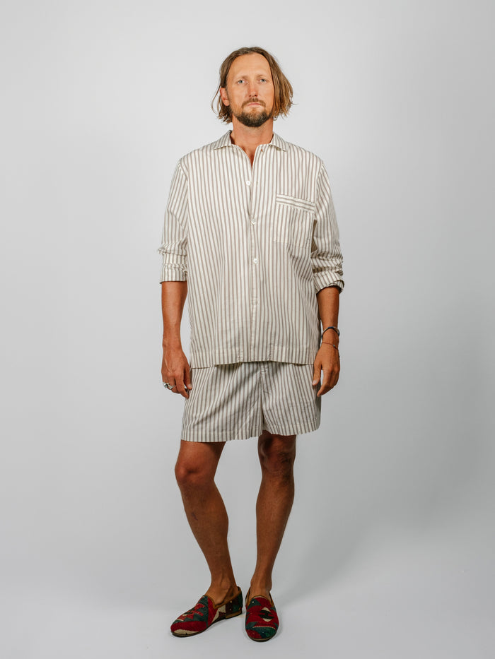 Organic Poplin Striped Sleepwear Short