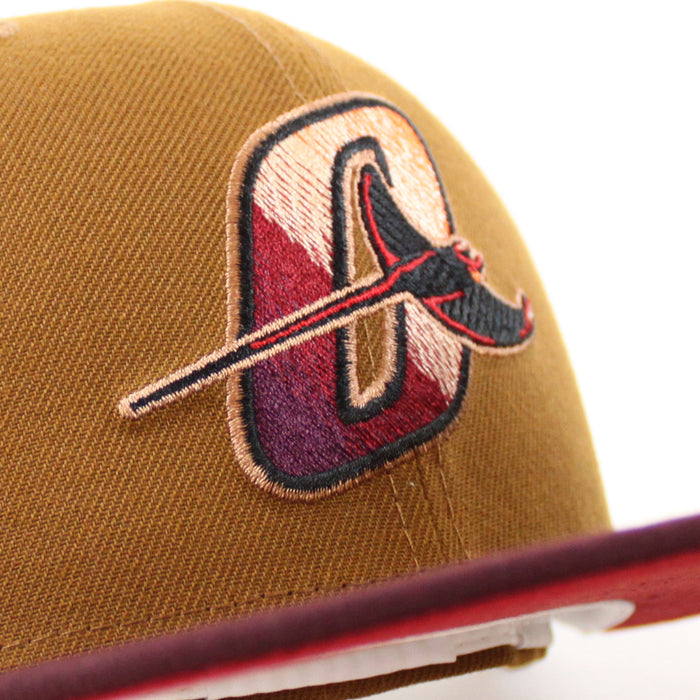 Orlando Rays HOMETOWN COLLECTION New Era 59Fifty Fitted Hat (TOASTED PEANUT MAROON PINOT RED UNDER Brim)