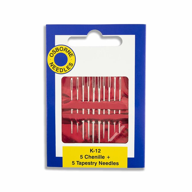 OSBORNE Assorted K-12 Hand Needles, 10/Pack