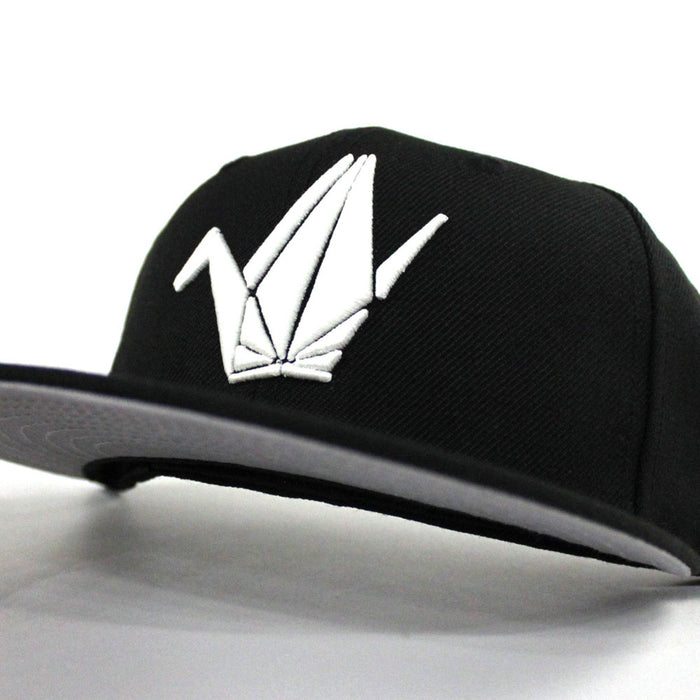 Paper Bird Origami New Era Fitted 59Fifty Hat (Black Glow in the Dark Gray Under Brim)