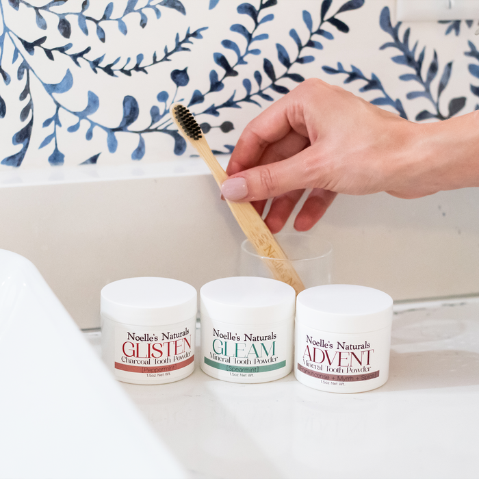 Pearly Whites Trio [Gleam + Glisten + Advent + Bamboo Toothbrush]
