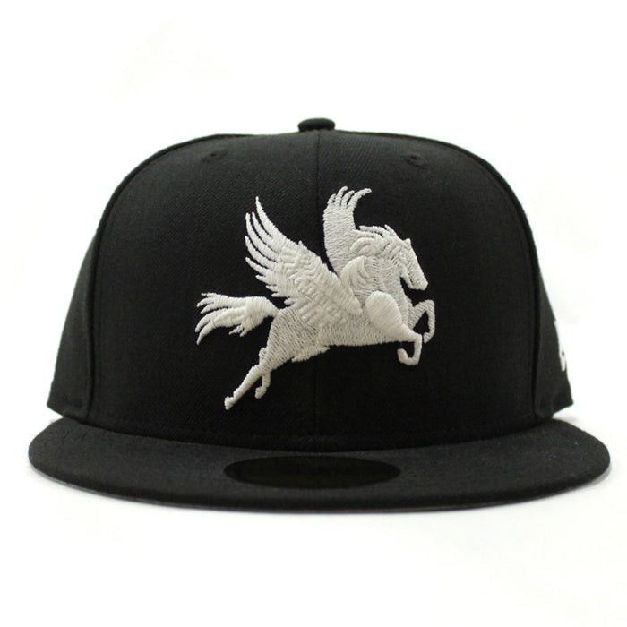 Pegasus New Era 59Fifty Fitted Hats (Black Glow in the Dark Gray Under Brim)