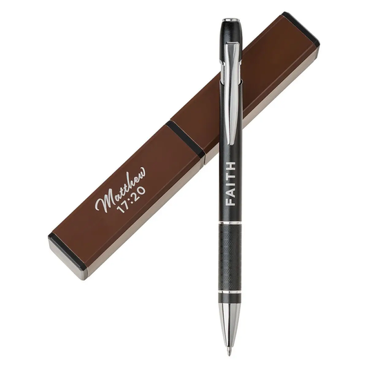 Pen in Case Brown Faith Mountains Matt 17:20
