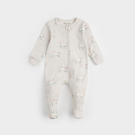 Petit Lem Unicorn Sleeper in Creme