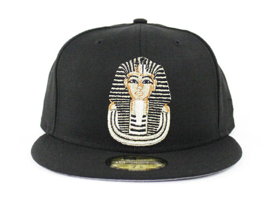 Pharaoh New Era 59Fifty Fitted Hat (Black Gold Jordan 4 Gray Under Brim)