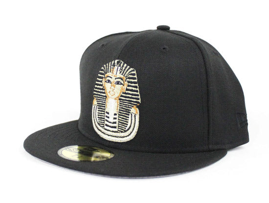 Pharaoh New Era 59Fifty Fitted Hat (Black Gold Jordan 4 Gray Under Brim)
