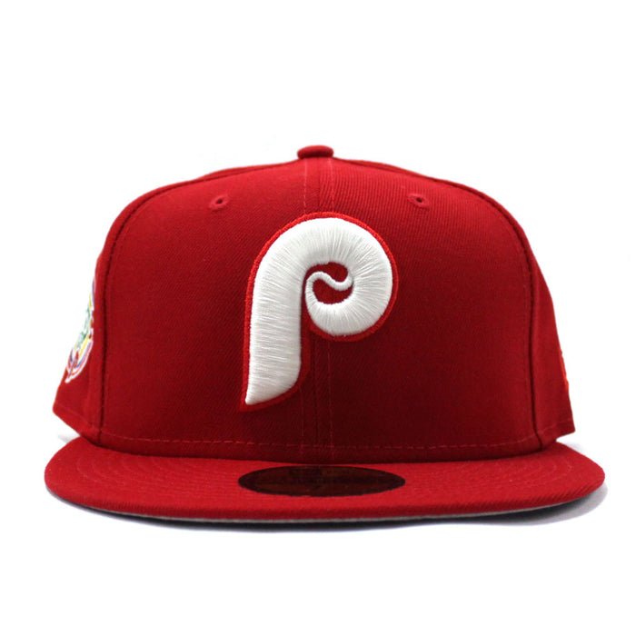 Philadelphia Phillies 100TH Anniversary 59Fifty New Era Fitted Cap (Glow in the Dark Logo Red Grey Under Brim)