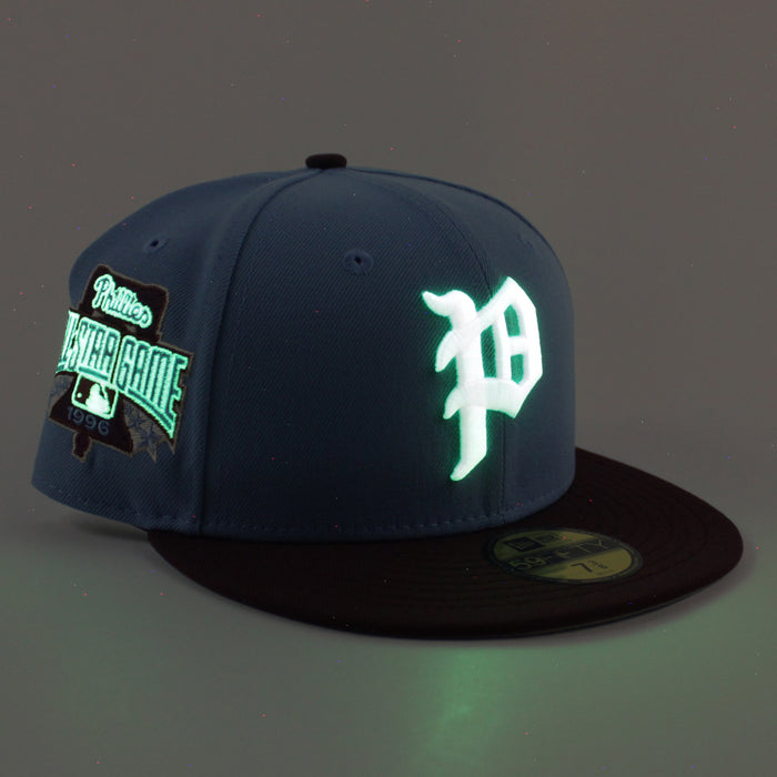Philadelphia Phillies 1996 All Star Game 59Fifty New Era Fitted Hat (Sky Blue Maroon Gray Under Brim)
