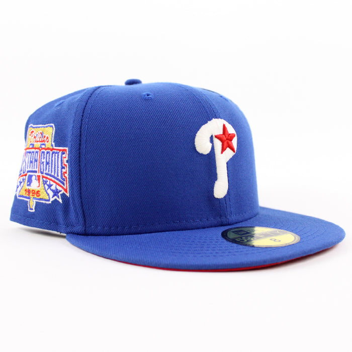 Philadelphia Phillies 1996 All-Star Game 59Fifty New Era Fitted Hats (GITD Blue Red Under Brim)