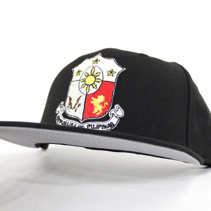 Philippine Crest New Era 59Fifty Fitted Hats (Black Gray Under Brim)
