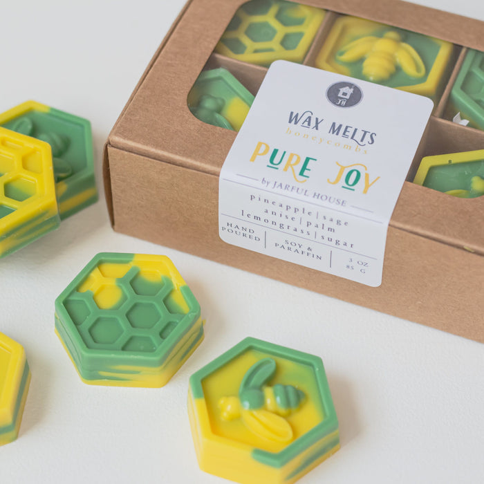 Pineapple + Sage Wax Melts Honeycombs Box PURE JOY - Pack of 6 - Jarful House