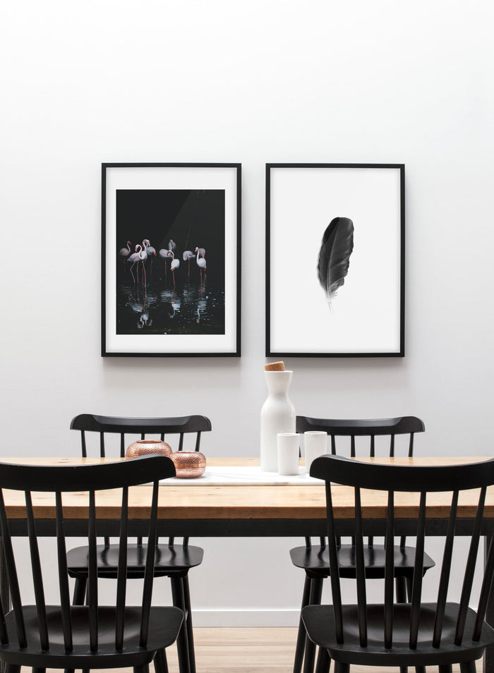 Modern minimalist poster by Opposite Wall with Flamingos - Gallery Wall Duo - Dining room