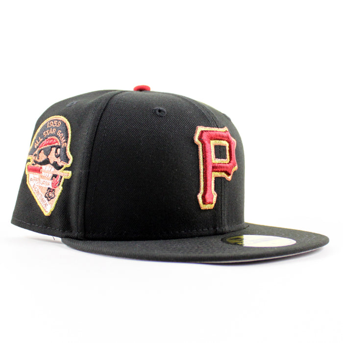 Pittsburgh Pirates 1959 All Star Game 59Fifty New Era Fitted Hats (Black Gray Under Brim)
