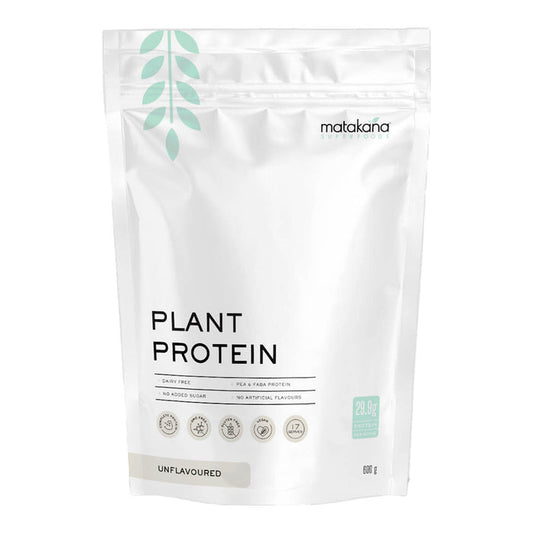 Matakana plant protein package on a white background. Pea & Faba bean protein.