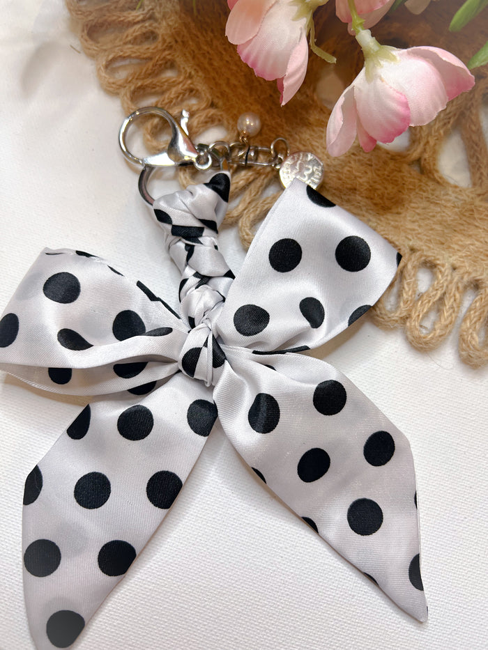 Polka Dot Perfection Bow Keychain