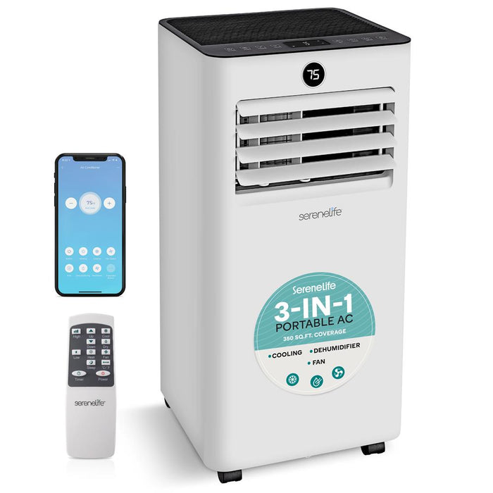Portable Air Conditioner - 8000 Btu Cooling Capacity (Ashrae) Compact Home A/C Cooling Unit Only With Wifi Function, Includes Window Mount Kit (White)