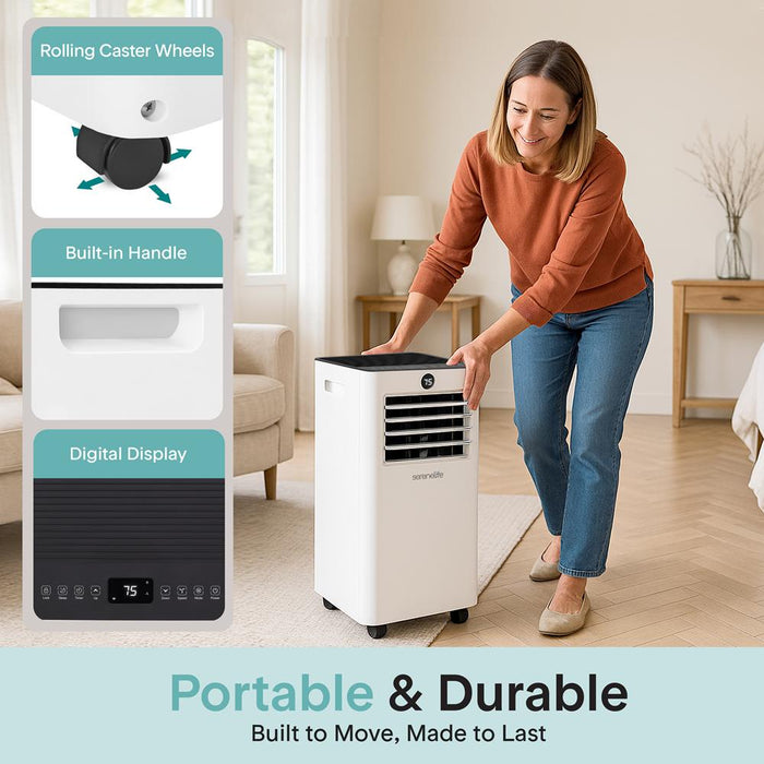 Portable Air Conditioner 8000 BTU Efficient Cooling WiFi White
