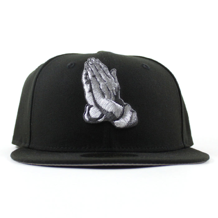 Praying Hands New Era 59Fifty Fitted Hat (Black Gray Under Brim)