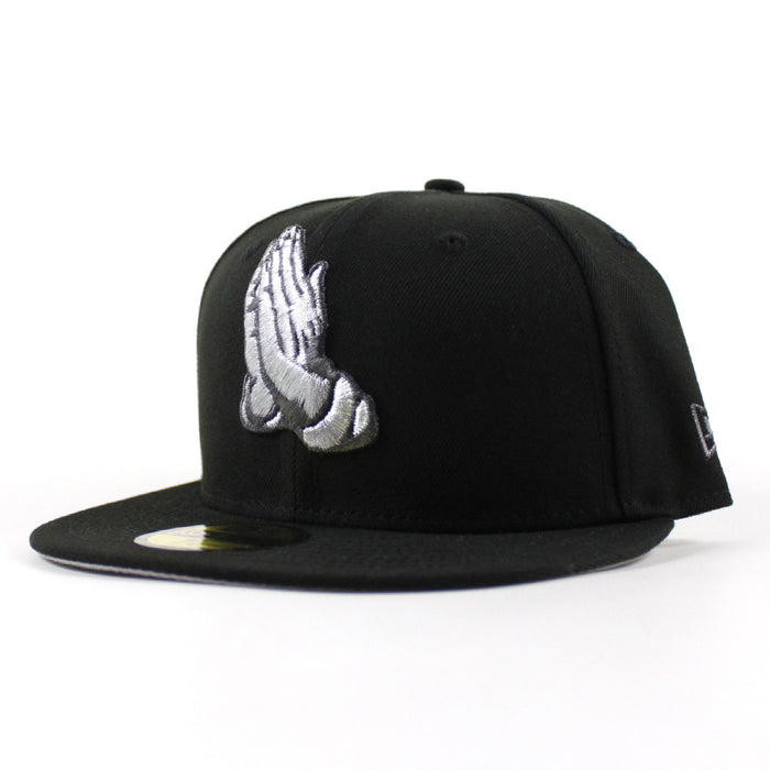 Praying Hands New Era 59Fifty Fitted Hat (Black Gray Under Brim)