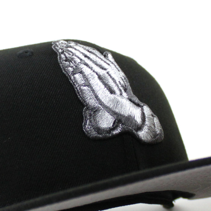 Praying Hands New Era 59Fifty Fitted Hat (Black Gray Under Brim)