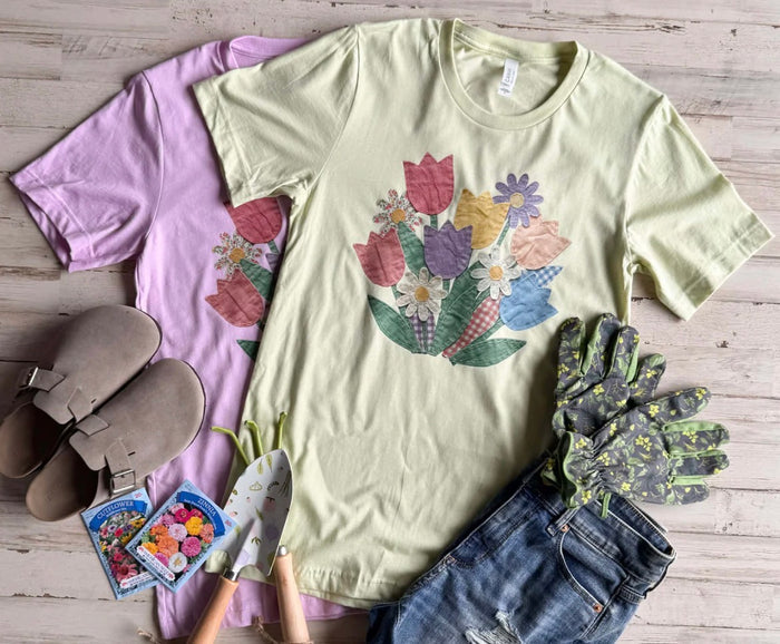 PREORDER: Patchwork Flowers Tee