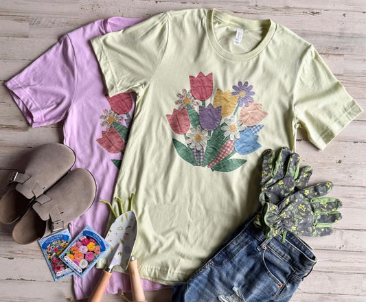 PREORDER: Patchwork Flowers Tee