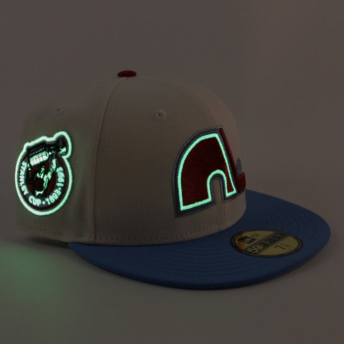 Quebec Nordiques Stanley Cup 1893-1993 New Era 59Fifty Fitted Hat (Chrome White Light Blue Gray Under brim)