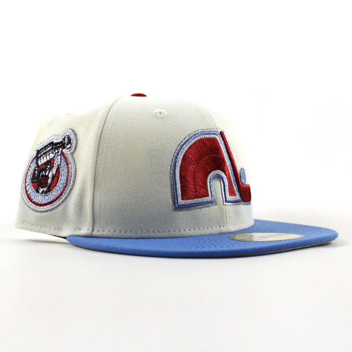 Quebec Nordiques Stanley Cup 1893-1993 New Era 59Fifty Fitted Hat (Chrome White Light Blue Gray Under brim)