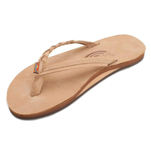 Rainbow Women’s Flirty Braidy 301 sandals, sierra brown braided leather size S