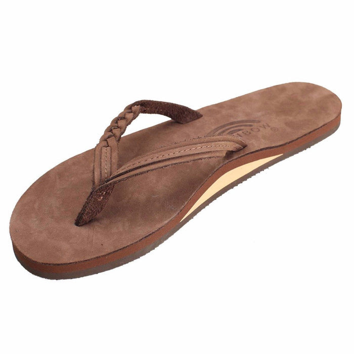 Rainbow Women’s Flirty Braidy 301 sandals, expresso braided leather size XL