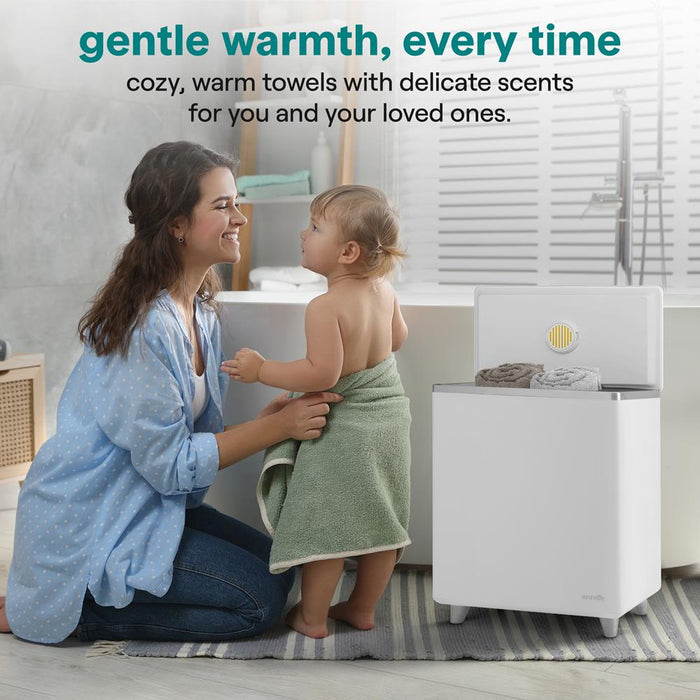 Rectangular Towel Warmer Bucket - Large Capacity Single Touch Towel & Blanket Warmer With Built-In Wifi Capability (Silver)