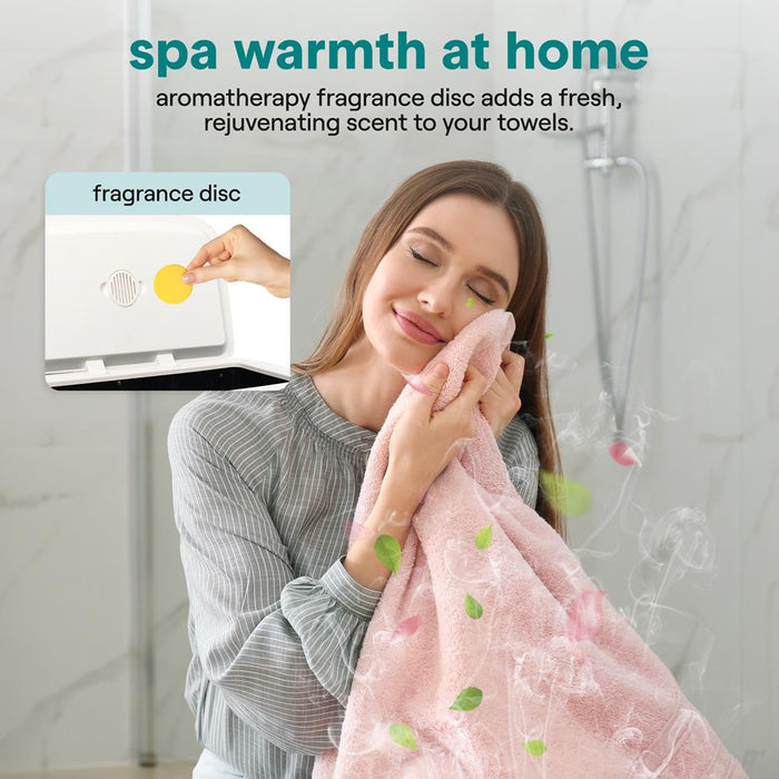 Rectangular Towel Warmer Bucket - Large Capacity Single Touch Towel & Blanket Warmer With Built-In Wifi Capability (White)