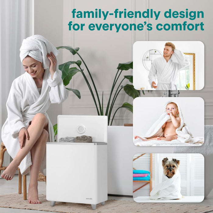 Rectangular Towel Warmer Bucket - Large Capacity Single Touch Towel & Blanket Warmer With Built-In Wifi Capability (Silver)
