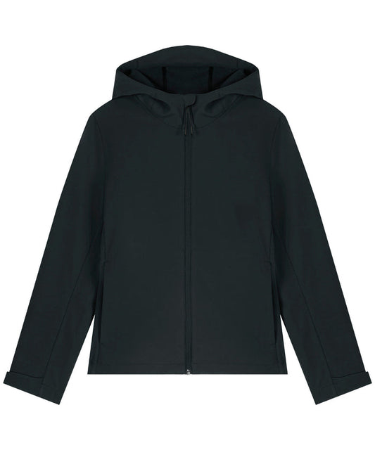 Recyled Polyester Hooded Softshell Jacket: Womens