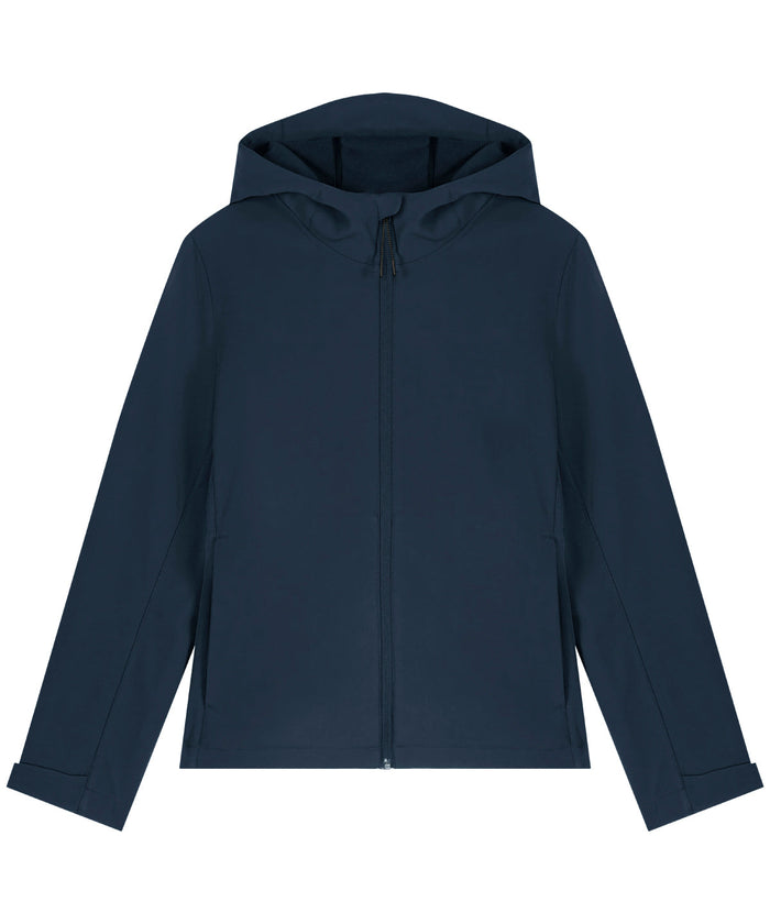 Recyled Polyester Hooded Softshell Jacket: Womens