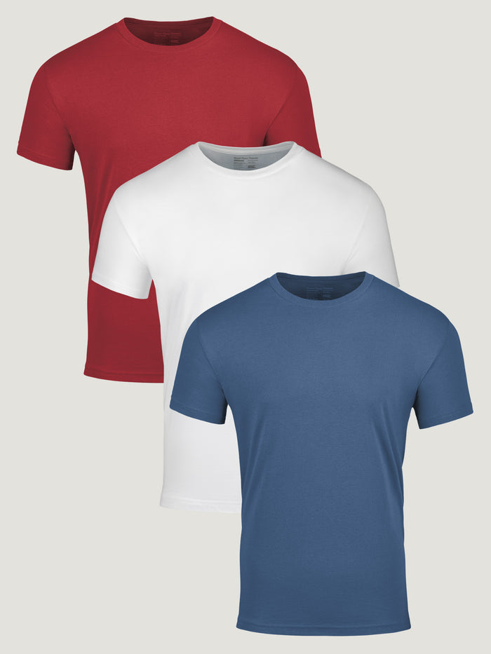 Men's Red, White & Blue StratuSoft™ Crew Neck 3-Pack