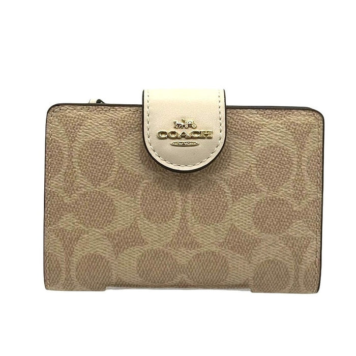 RETAIL $198 Coach Medium Corner Zip Wallet In Signature Canvas*NWT