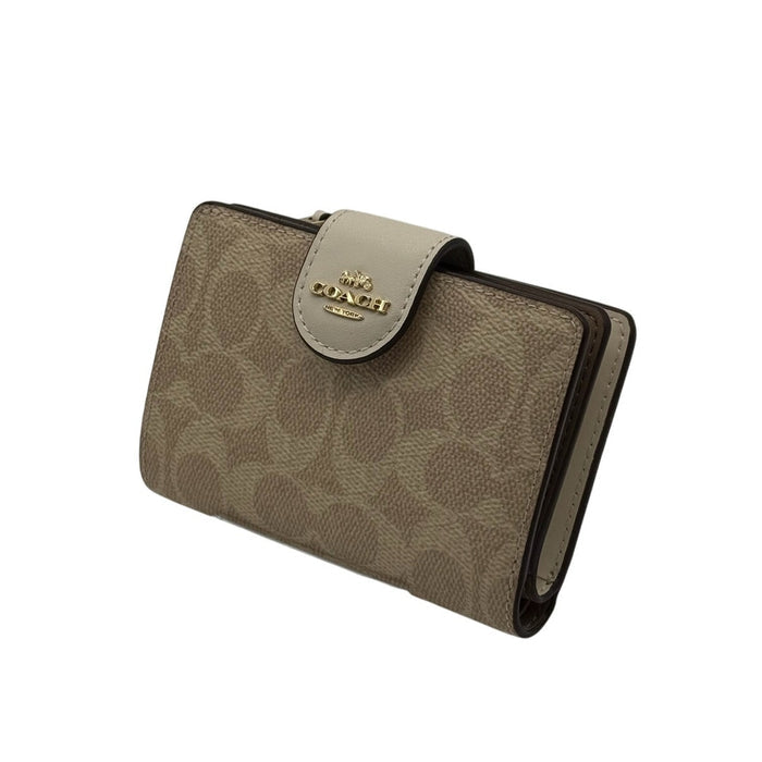 RETAIL $198 Coach Medium Corner Zip Wallet In Signature Canvas*NWT
