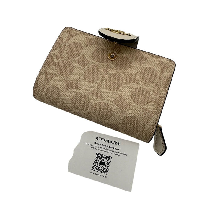 RETAIL $198 Coach Medium Corner Zip Wallet In Signature Canvas*NWT