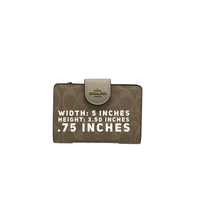 RETAIL $198 Coach Medium Corner Zip Wallet In Signature Canvas*NWT
