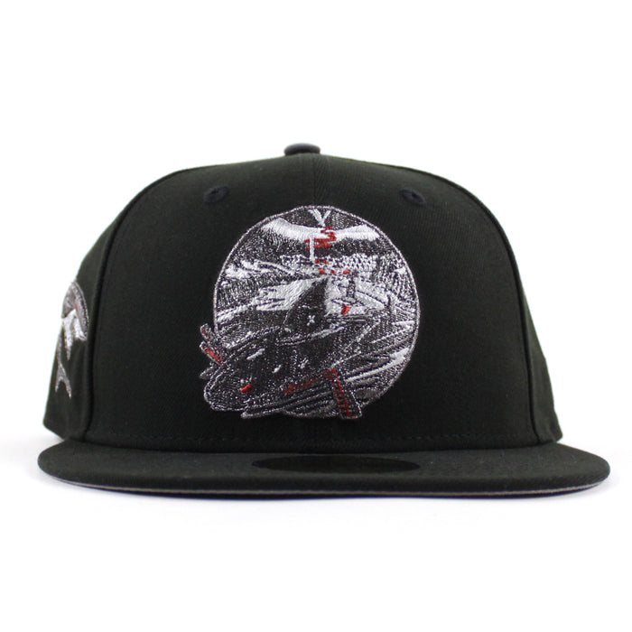 Retro San Jose Sharks Shark Patch New Era 59Fifty Fitted Hat (Black Gray Under Brim)