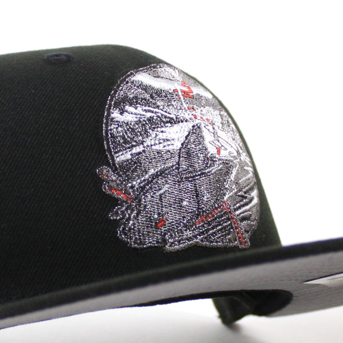 Retro San Jose Sharks Shark Patch New Era 59Fifty Fitted Hat (Black Gray Under Brim)