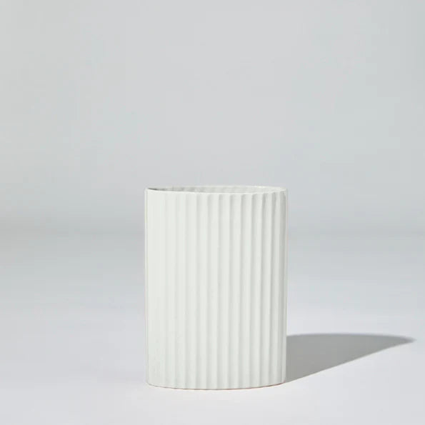 RIPPLE OVAL VASE in Snow from Marmoset Found