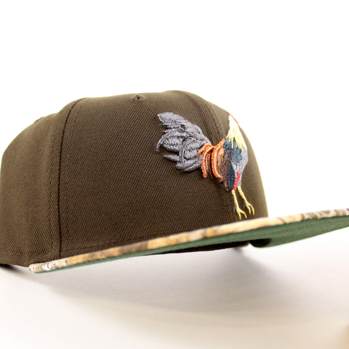 ROOSTER New Era 59Fifty Fitted Hat (Brown Real Tree Green Under Brim)