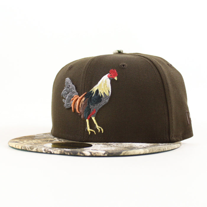ROOSTER New Era 59Fifty Fitted Hat (Brown Real Tree Green Under Brim)