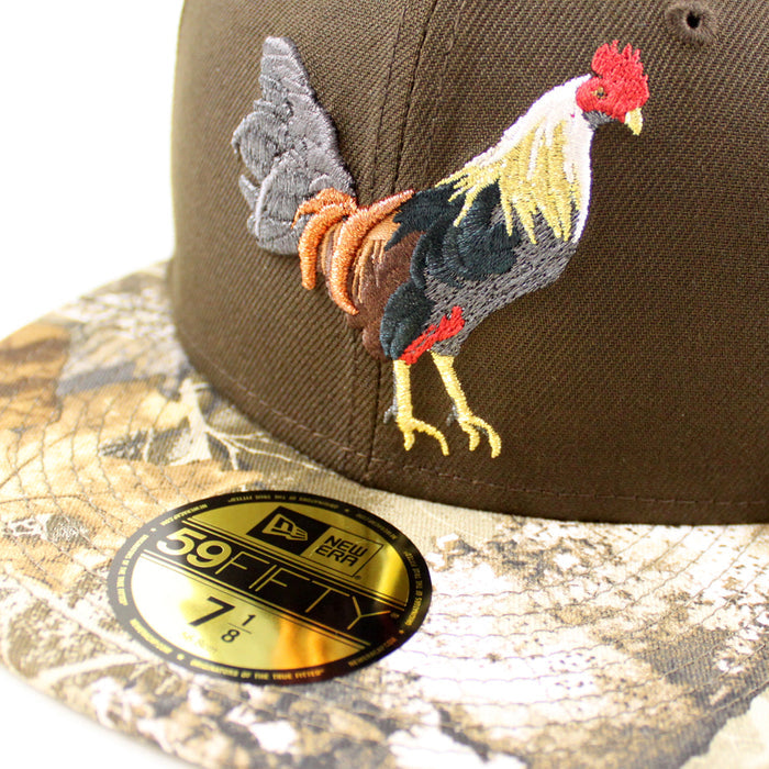 ROOSTER New Era 59Fifty Fitted Hat (Brown Real Tree Green Under Brim)